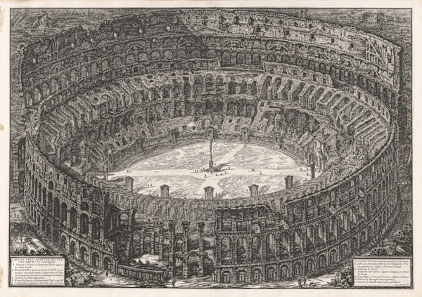 Veduta dell'Anfiteatro Flavio detto il Colosseo, (View of the Colosseum) by Giovanni Battista Piranesi, Image 1.