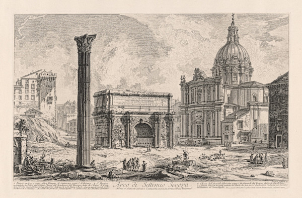 Arco di Settimio Severo. Nel mezzo di questo passava I'antica Via Sacra..., (Arch of Septimius Severus) by Giovanni Battista Piranesi, Image 1.