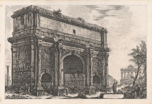 Veduta dell'Arco di Settimio Severo (View of the arch of Septimius Severus) by Giovanni Battista Piranesi, Image 1.