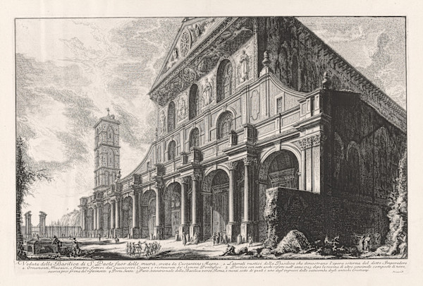 Veduta della Basilica di S. Paolo fuor delle mura (View of the basilica of S. Paolo fuori le Mura) by Giovanni Battista Piranesi, Image 1.