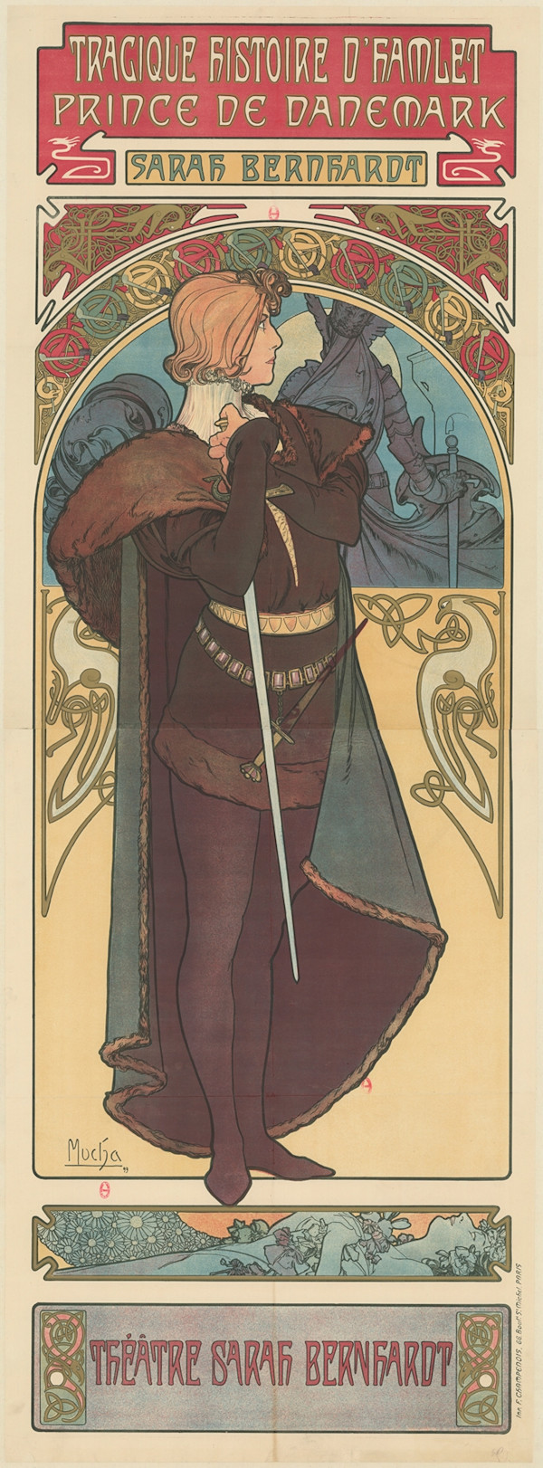 Tragique Histoire D’Hamlet, Prince De Danemark, Sarah Bernhardt by Alphonse Mucha, Image 1.