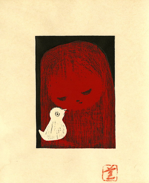Girl Holding Bird by Kaoru Kawano, Image 1.