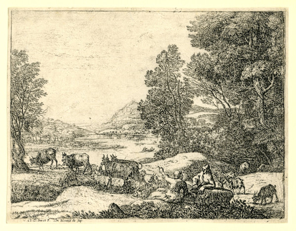 Berger et Bergère Conversant by Claude Lorrain  (Claude Gellée)
