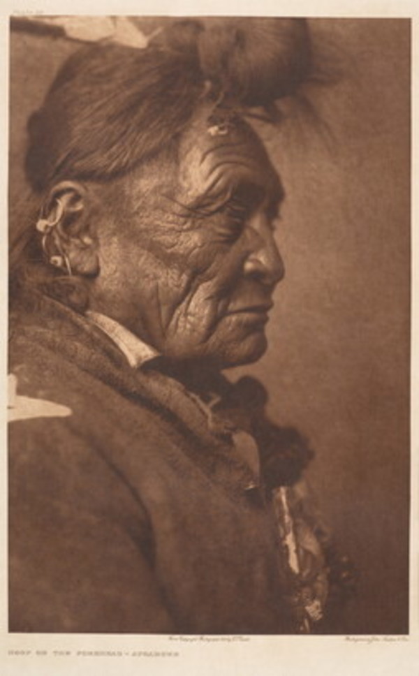 Hoop on the Forehead - Apsaroke by Edward S. Curtis