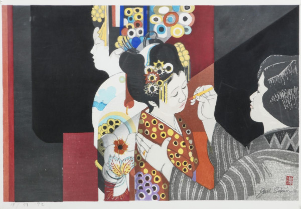 Two Geishas by Juni'chirō Sekino