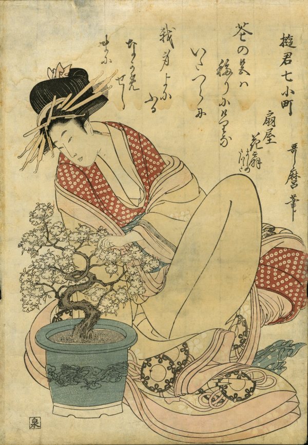 Hana-ogi in Geisha House Ogi-ya by Kitawaga Utamaro