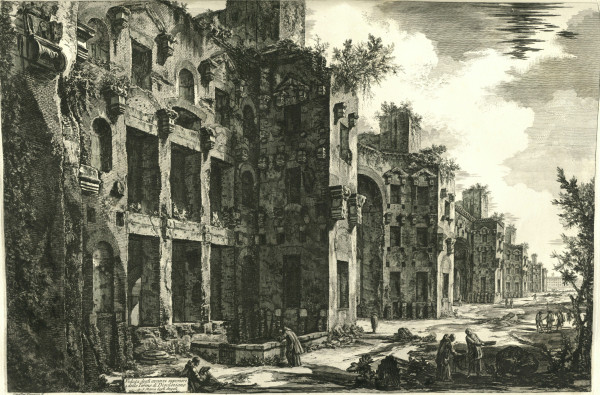 Veduta degli avanzi superiori delle Terme di Diocleziano... (View of the remains of the baths of Diocletian) by Giovanni Battista Piranesi