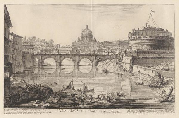 Veduta del Ponte e Castello Sant'Angelo (View of the Castel S. Angelo and bridge) by Giovanni Battista Piranesi