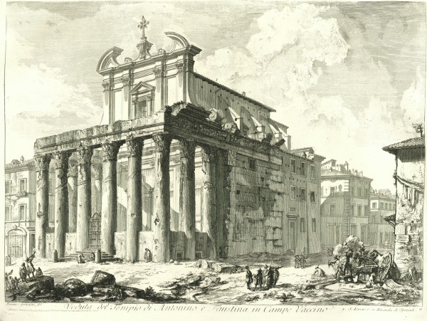 Veduta del Tempio di Antonino e Faustina in Campo Vaccino (View of the Temple of Antoninus and Faustina) by Giovanni Battista Piranesi
