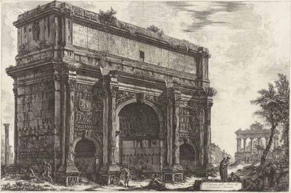 Veduta dell'Arco di Settimio Severo (View of the arch of Septimius Severus) by Giovanni Battista Piranesi