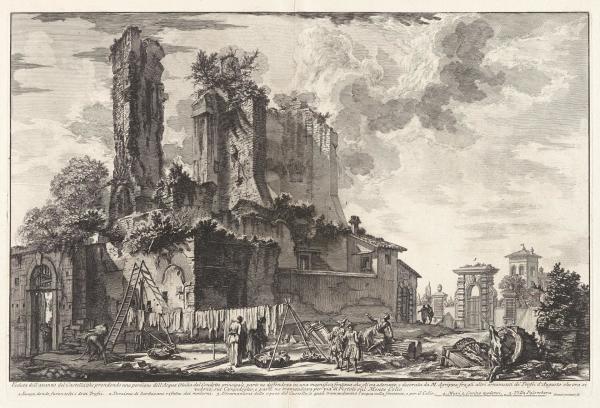 Veduta dell’avanzo del Castello, che prendono una porzione dell’Acqua Giulia..., by Giovanni Battista Piranesi