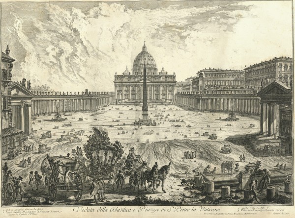 Veduta della Basilica, e Piazza di S. Pietro in Vaticano (St. Peter's and the piazza of St. Peter's) by Giovanni Battista Piranesi