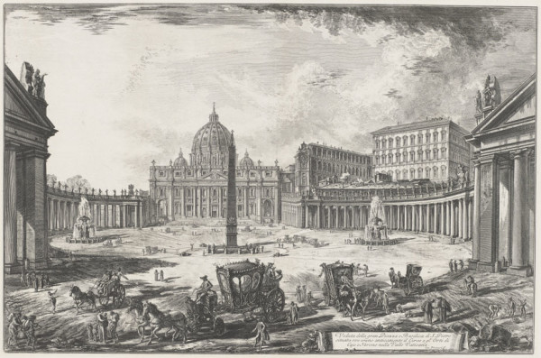 Veduta della gran Piazza e Basilica di S. Pietro (View of the piazza and the basilica of St. Peter) by Giovanni Battista Piranesi