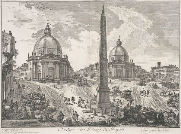 Veduta della piazza del Popolo (View of the Piazza del Popolo) by Giovanni Battista Piranesi