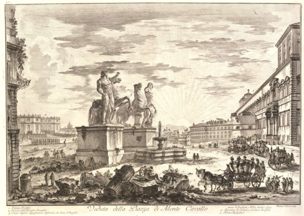 Veduta della Piazza di Monte Cavallo (View of the Piazza di Monte Cavallo (Quirinal)) by Giovanni Battista Piranesi