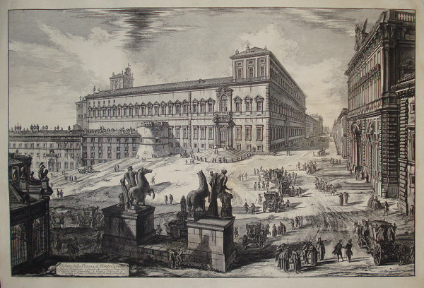 Veduta della Piazza di Monte Cavallo (View of the Piazza del Monte Cavallo (Quirinale)) by Giovanni Battista Piranesi