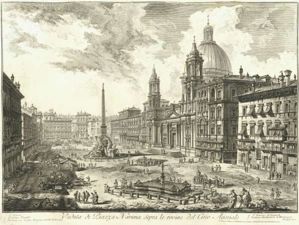 Veduta di Piazza Navona sopra le rovine del Circo Agonale (View of Piazza Navona) by Giovanni Battista Piranesi
