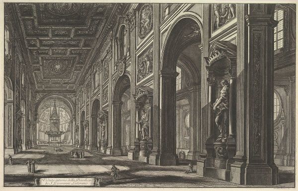 Veduta interna della Basilica di. S. Giovanni Laterano (Interior view of the basilica of St. John Lateran) by Giovanni Battista Piranesi