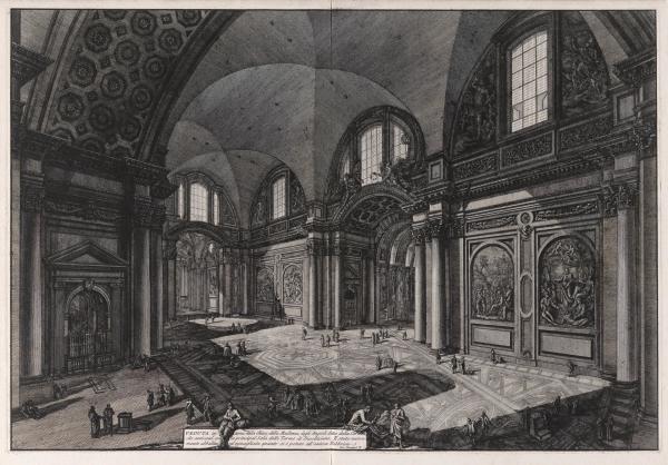 Veduta interna della Chiesa della Madonna degli Angioli... (Interior view of S. Maria degli Angeli) by Giovanni Battista Piranesi