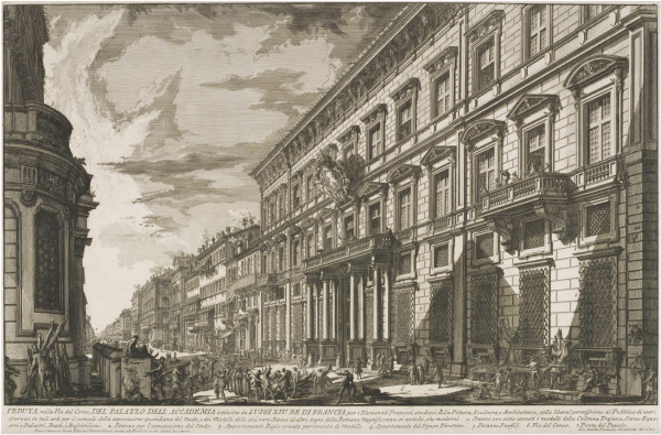 Veduta nella Via del Corso, del Palazzo dell'Accademia... (Palazzo dell'Accademia in the Via del Corso) by Giovanni Battista Piranesi