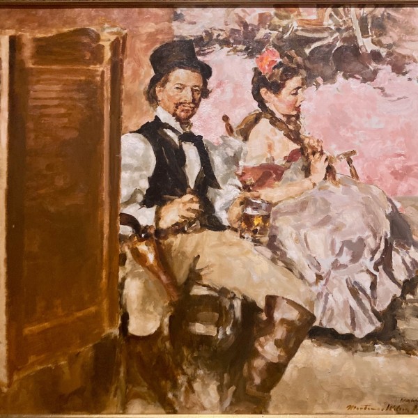 Gambler with Dance Hall Girl (Her Gentleman Friend); River Sticks Saloon (Backstreet) by Mortimer Wilson
