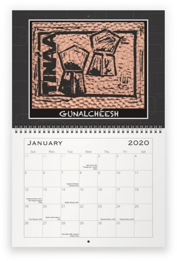 2020 Calendar - January / painting title: Tináa print - cards available by Barbara Craver