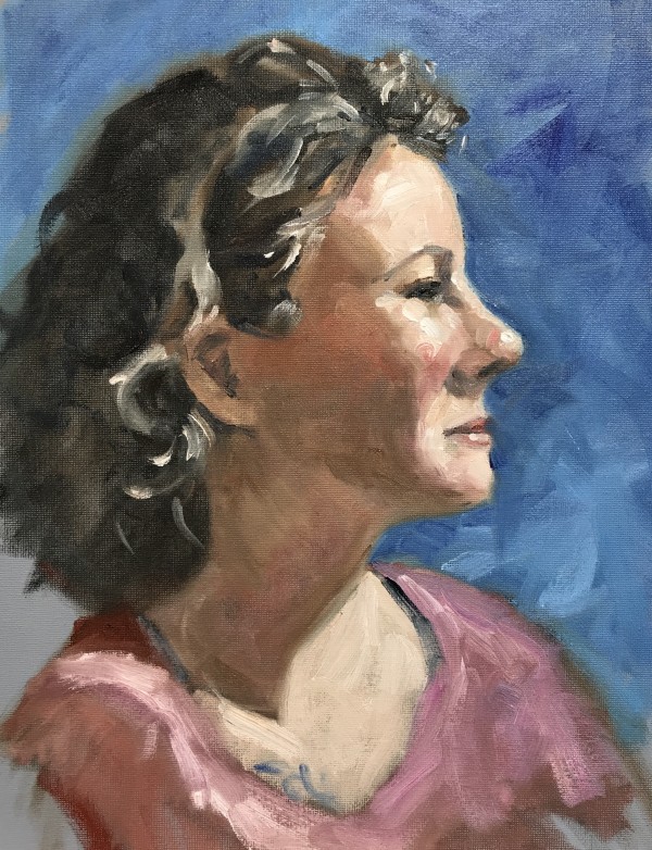 Profile Woman curly dark hair by Barbara Craver