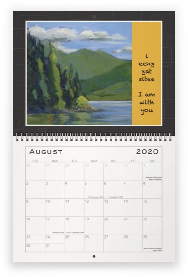 2020 Calendar - August / painting title: Sayéik yadachóon - towards North Douglas by Barbara Craver