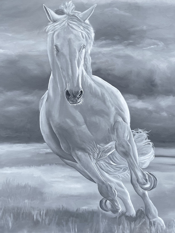 Thundering Hooves: White Stallion by Sunny Dawn Freeman, Image 1.