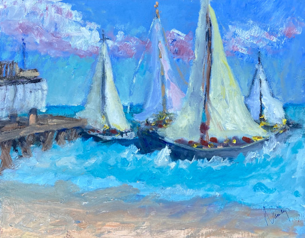 Harvest Moon Regatta by Nancy Sterling Tyler