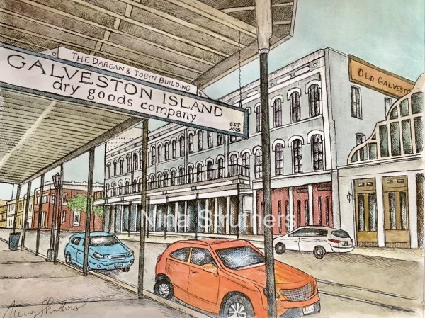 The Strand and 23rd street, Galveston Texas by Nina Struthers