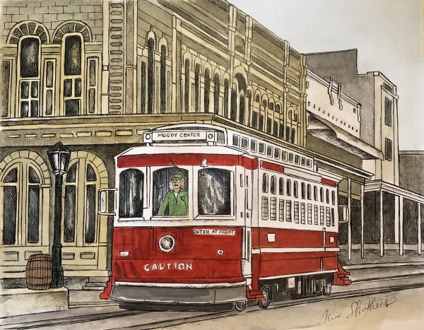 Red Trolley on The Strand by Nina Struthers