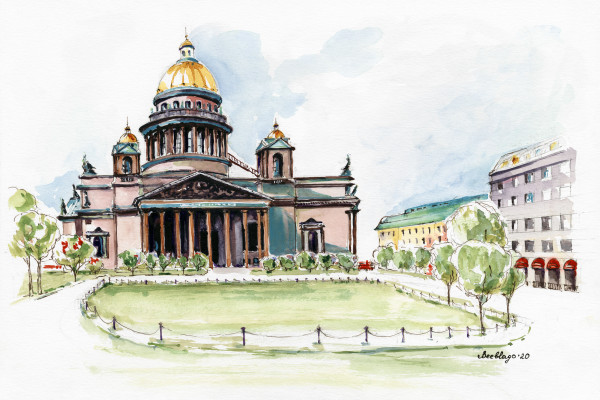 Saint Isaac's Cathedral Saint-Petersburg, Russia by Irina Bakumenko BEEBLAGOART