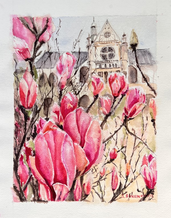 Spring in Paris Series. Painting #2 (N 346) by Irina Bakumenko BEEBLAGOART