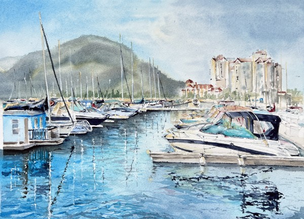5’’x7’’ Serenity in Yacht Club, Kelowna, BC 10/100 by Irina Bakumenko BEEBLAGOART