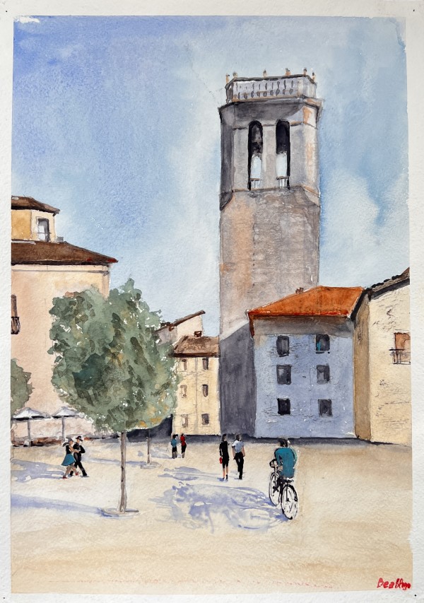 Summer in Florence: Life and Leisure in the Piazza (N 400) by Irina Bakumenko BEEBLAGOART