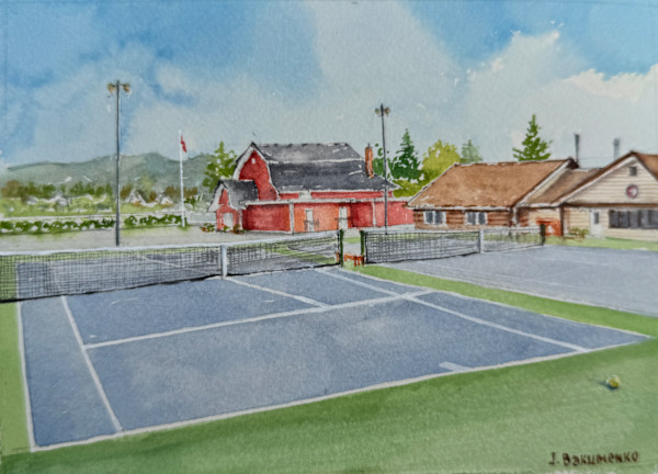Okanagan Mission Tennis Club #535 by Irina Bakumenko BEEBLAGOART