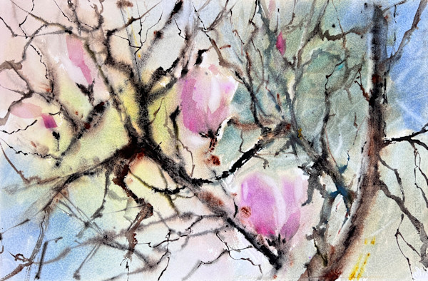 “Spring Awakening”, Original Watercolor Painting, 15’’x22’’, framed 20’’x28’’, Matted by Irina Bakumenko BEEBLAGOART