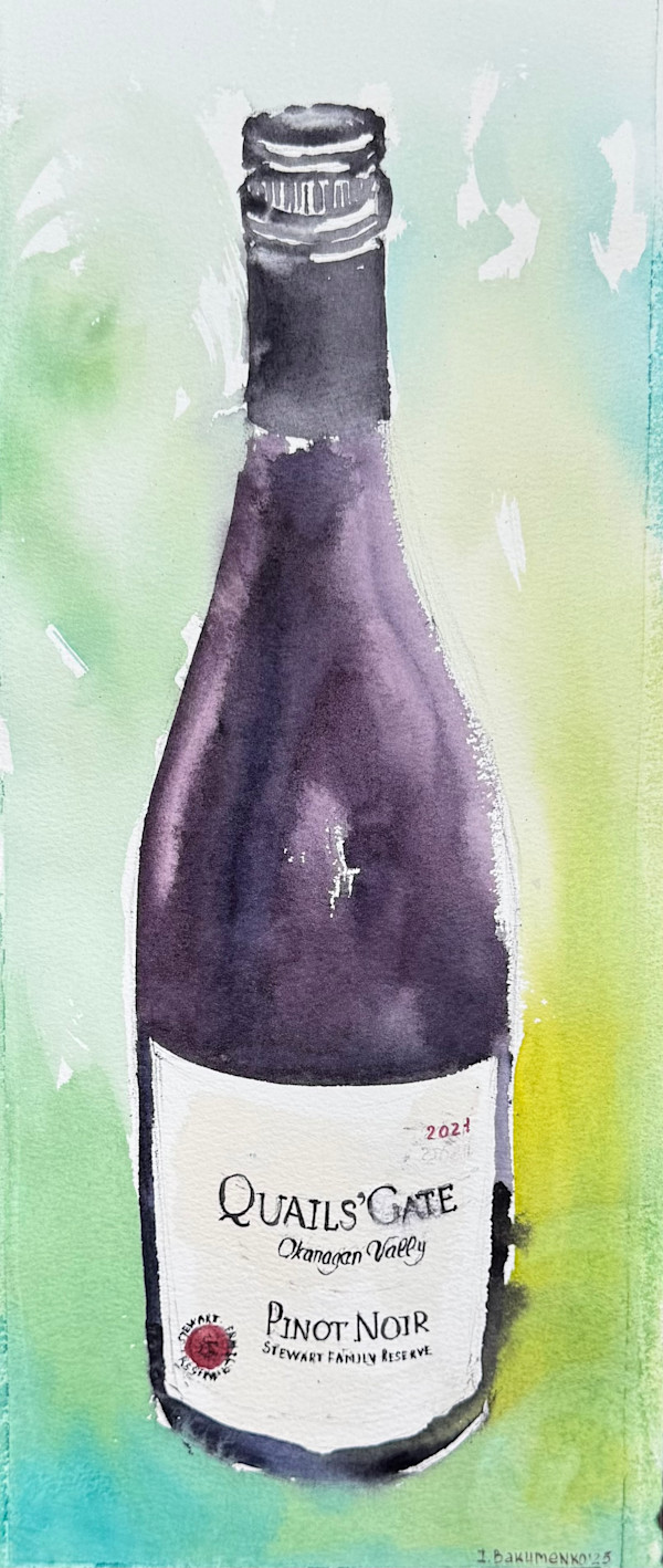 2023 Pinot Noir,Quails’Gate Winery, BC #605 by Irina Bakumenko BEEBLAGOART