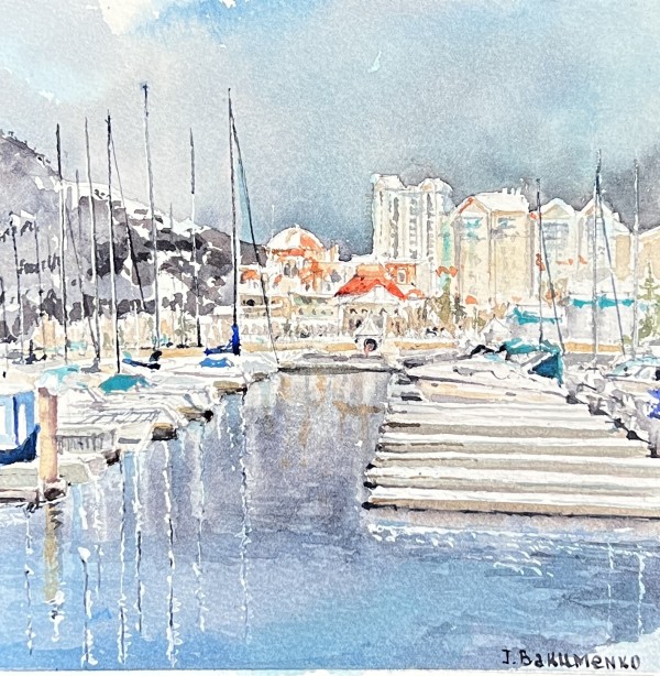 Snowbound Serenity at Yacht Club, Kelowna, Canada by Irina Bakumenko BEEBLAGOART
