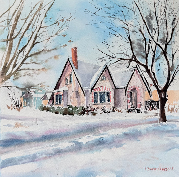 Winter at Heritage Street #565 by Irina Bakumenko BEEBLAGOART