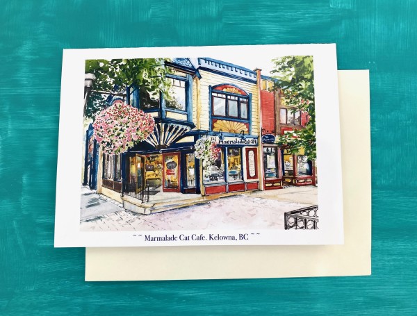 Greeting Card "Marmalade Cat Cafe, Kelowna BC"
