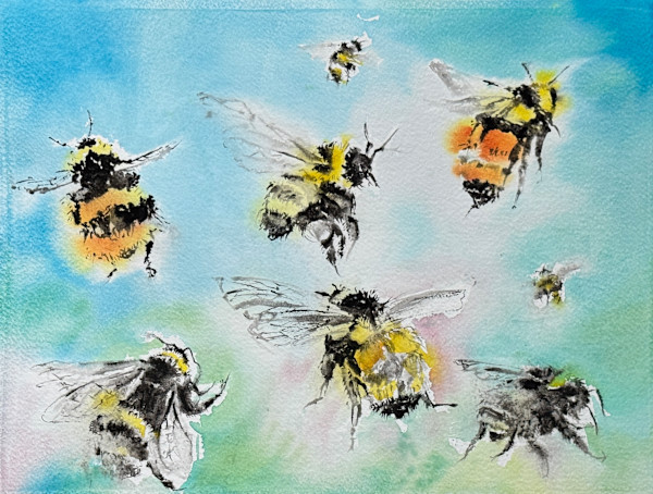 “Along The way”  # 10  (#611) Pollinators of the City series by Irina Bakumenko BEEBLAGOART