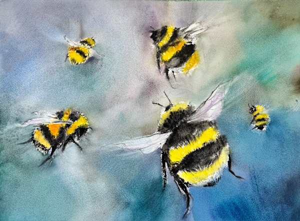 ”The Sacred Worker” # 1 (#538) Pollinators of the City Series by Irina Bakumenko BEEBLAGOART