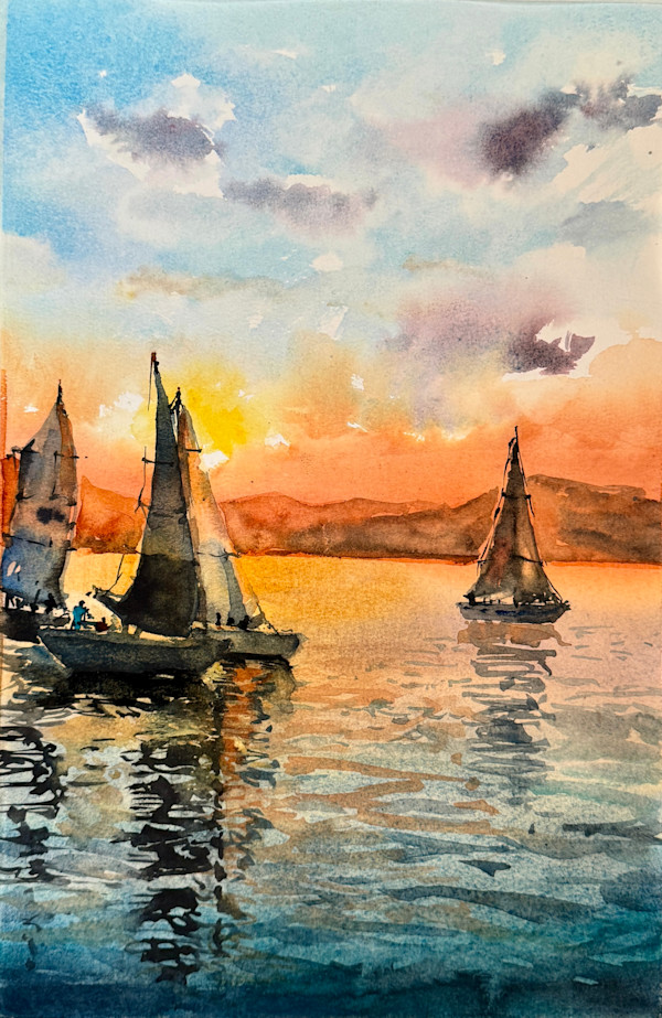 Homeward at Sunset ( Kelowna Yacht Club Serial) by Irina Bakumenko BEEBLAGOART, Image 1.