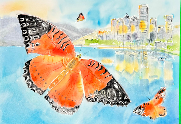 “Light on the Path”  # 9  (#552) Pollinators of the City series by Irina Bakumenko BEEBLAGOART