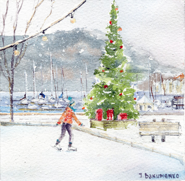 Christmas of Stuart Street, Kelowna by Irina Bakumenko BEEBLAGOART