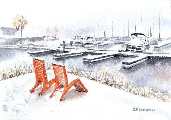 8’’x10’’ Winter Bliss, Waterfront, Kelowna 5/100 by Irina Bakumenko BEEBLAGOART