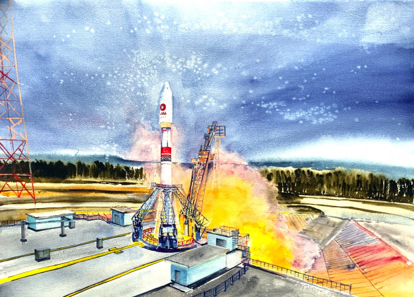 "Start. Vostochniy Cosmodrom"  #180 by Irina Bakumenko BEEBLAGOART