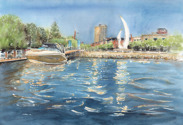 8’’x10’’ Summer Sunset in Kelowna, BC 5/15 by Irina Bakumenko BEEBLAGOART